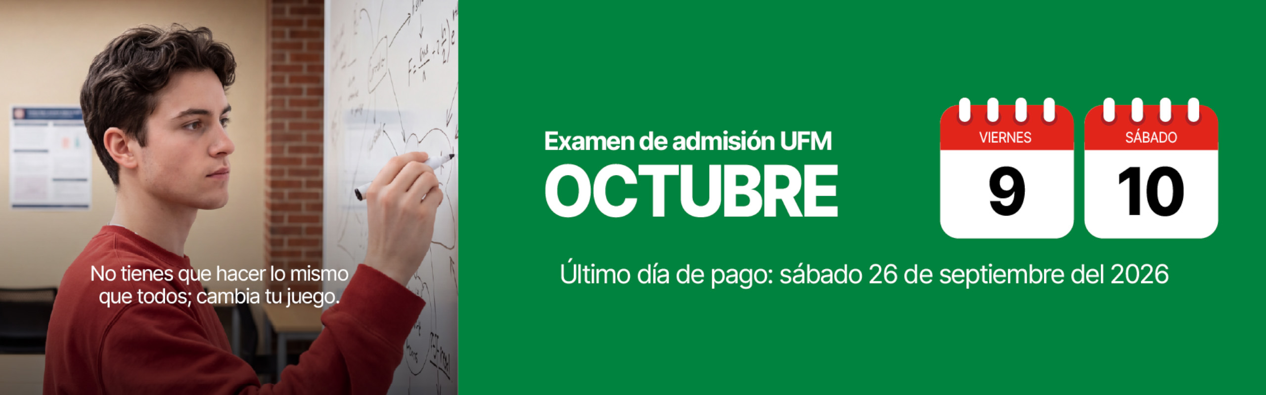 Estudiantes realizando el examen de admisión de Arte Gráfico en la Facultad de Ciencias Económicas UFM en octubre.